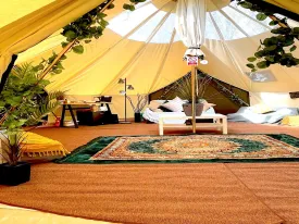 Grade C - BTV 6 Skylight - 6m (Half PVC Light Roof) XL (1.2m High Walls) Water Resistant Cotton Canvas Bell Tent with Stove Hole