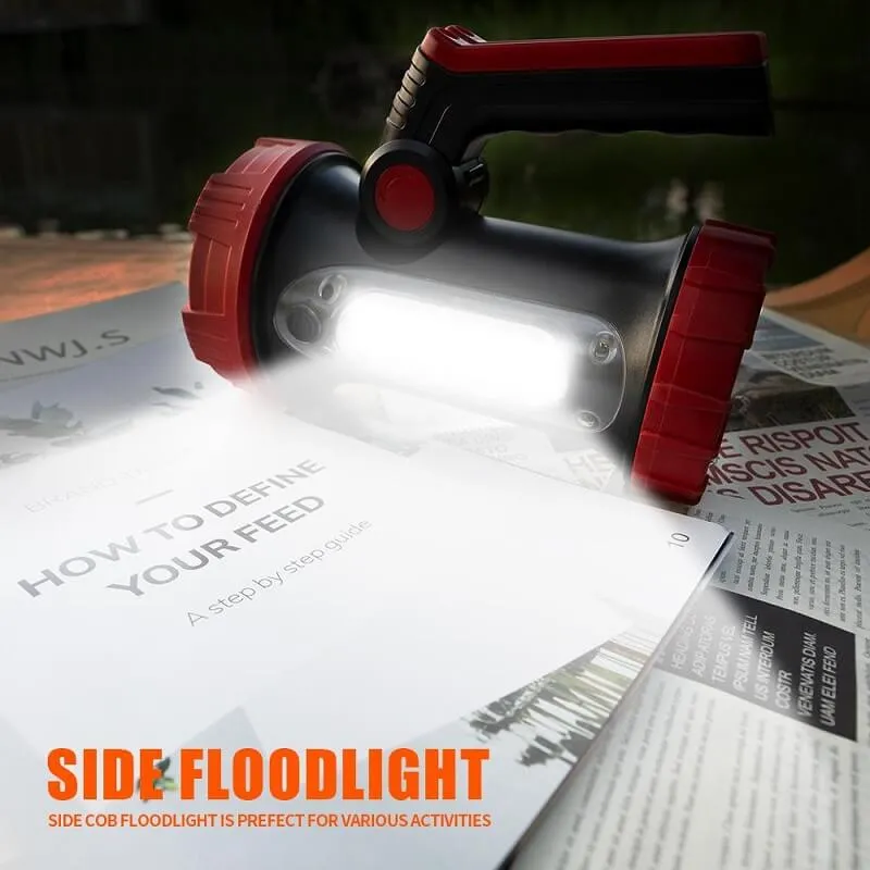 1200 Lumens LED Rechargeable Spotlight Flashlight With Tripod