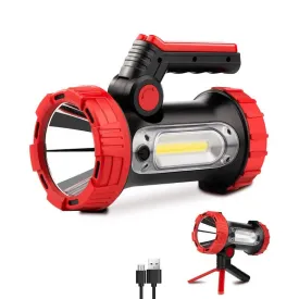 1200 Lumens LED Rechargeable Spotlight Flashlight With Tripod