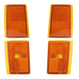 1988-1993 Chevrolet C/K Pickup Without Single Sealed Beam Headlights Side Marker Light Units 4 Piece Set Upper=Lower LH RH LH Without Single Sealed Beam Headlights 1992-1993 Chevrolet Blazer 1992-1993 Chevrolet Suburban