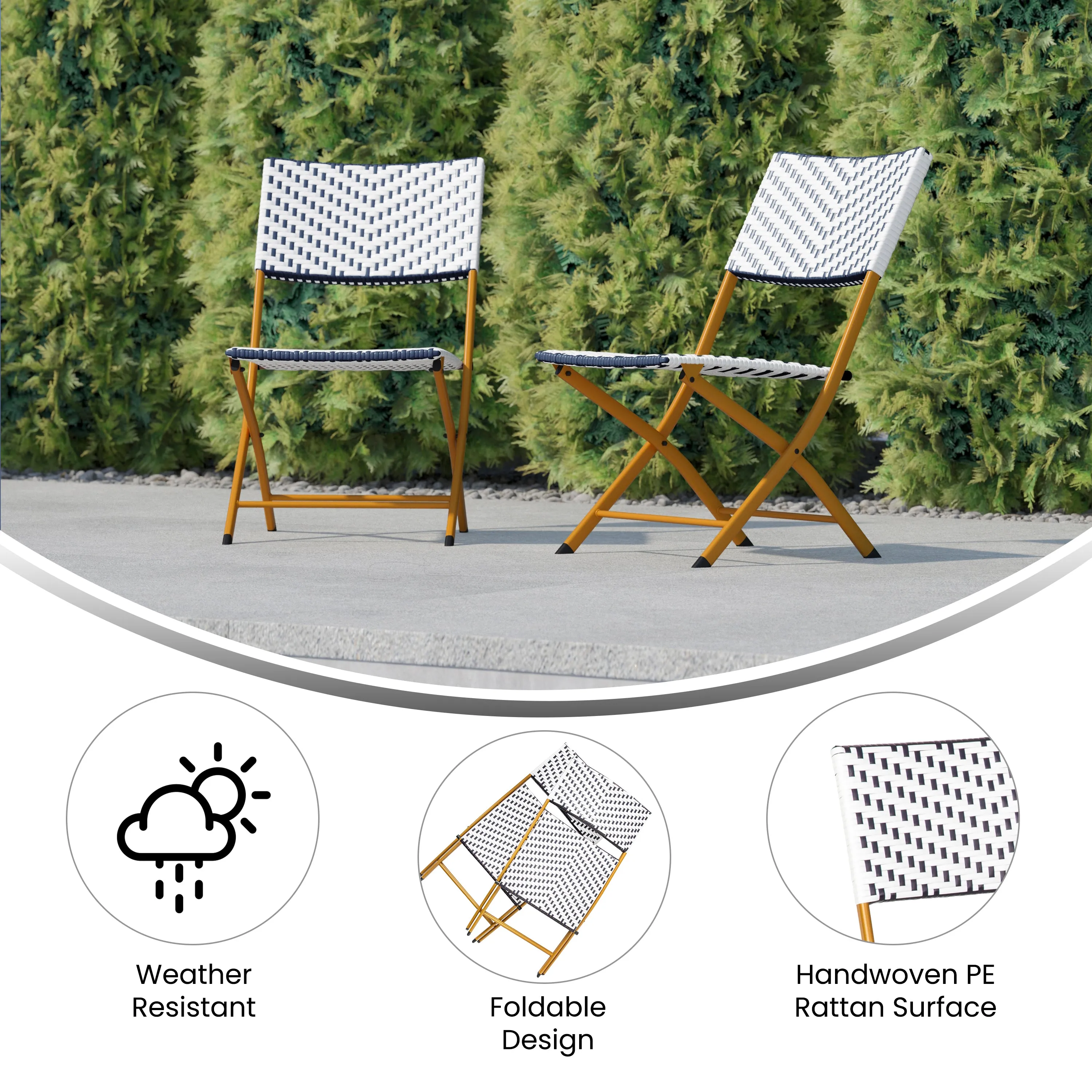 2PK Navy/White Folding Chairs 2-FV-FWA086-NVY-WHT-GG