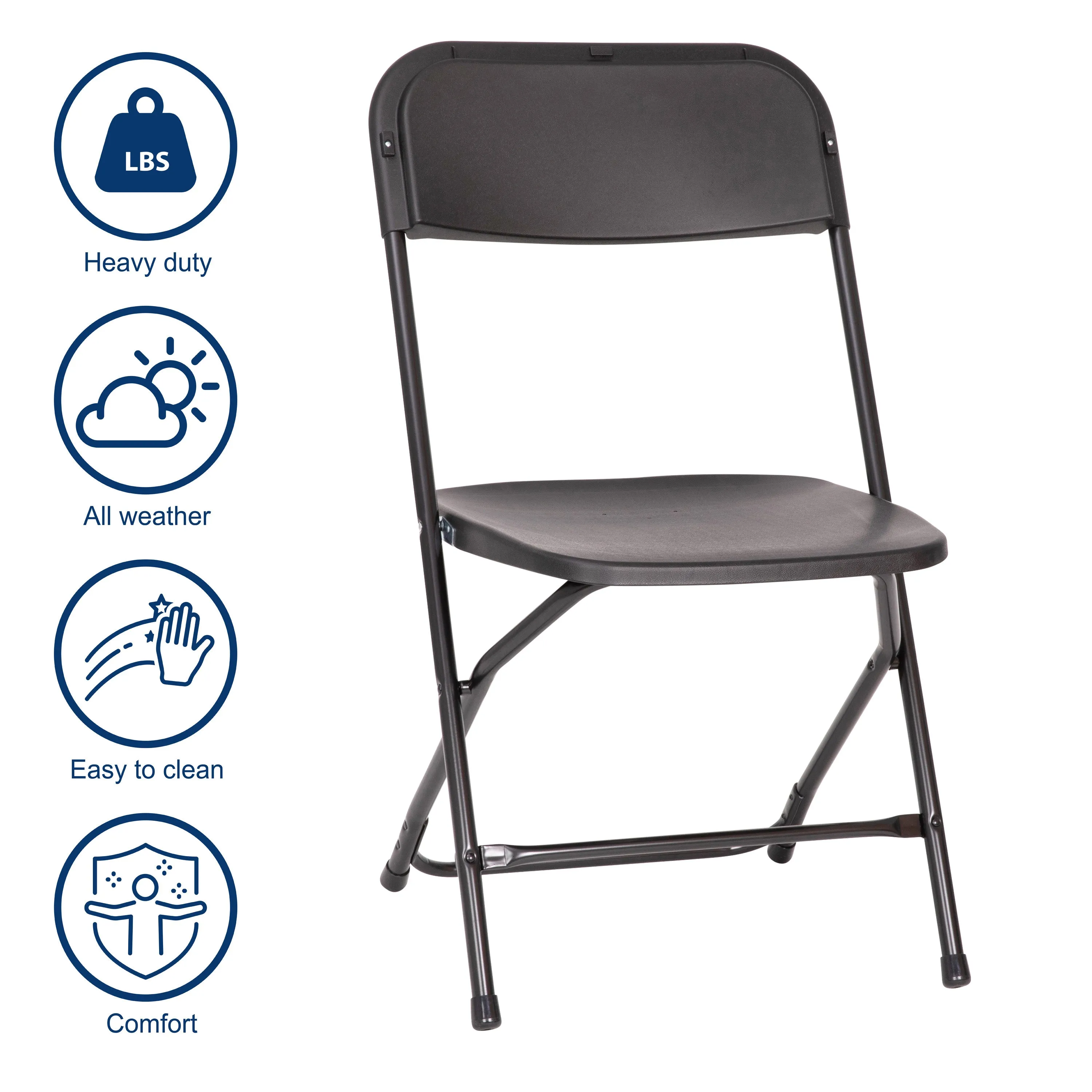 4 Pack Black Folding Chairs 4-LE-L-3-W-BK-GG