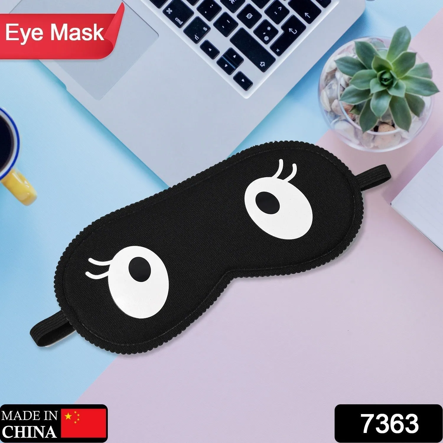 7363 Sleeping Mask Lightweight Cotton Fabric Blindfold Soft Eye Mask Super New Premium Eye Mask (1 Pc)