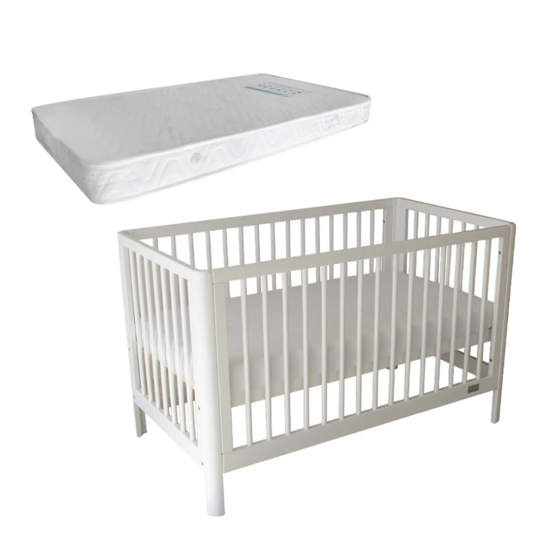 Babyhood Dune 3 in 1 Cot Bundle- White