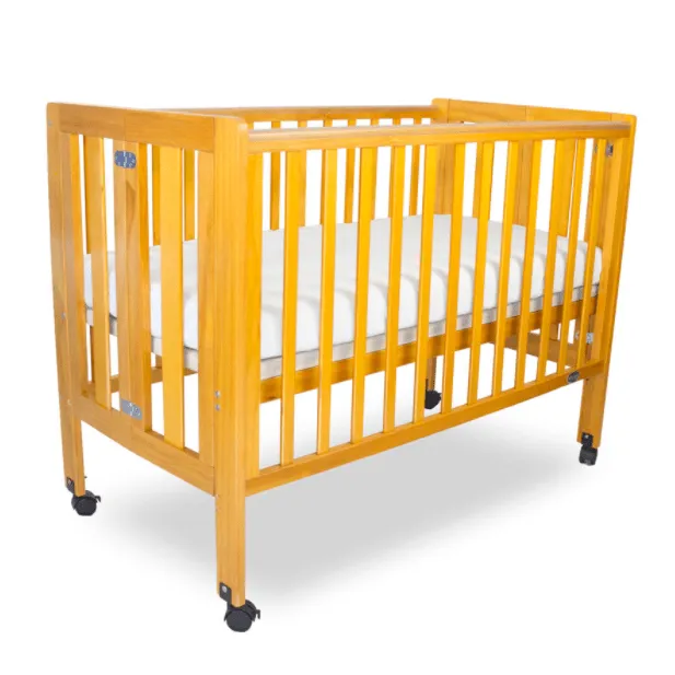 Babyhood Fold N Go Timber Cot - Baltic