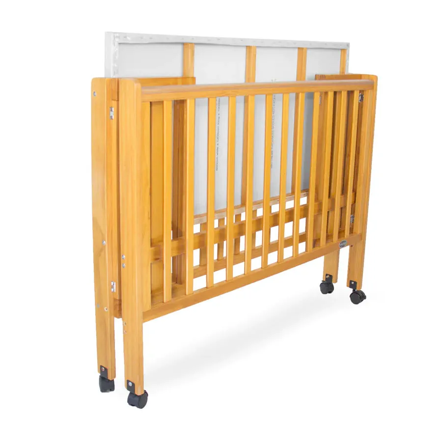 Babyhood Fold N Go Timber Cot - Baltic