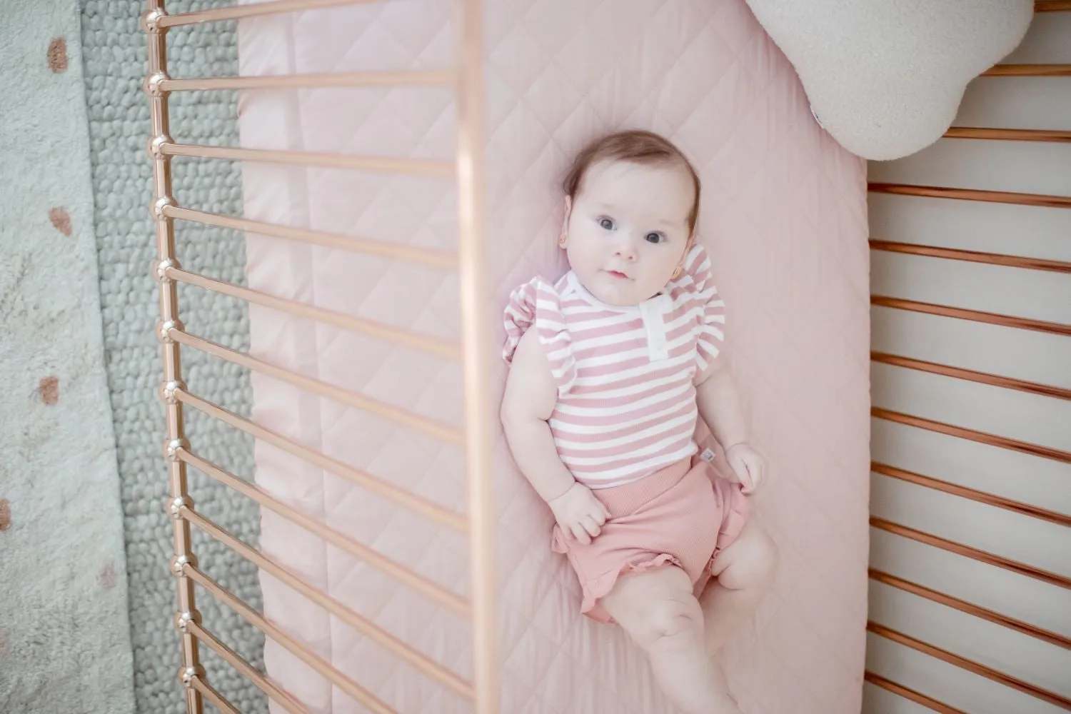 Bambella Designs 2-in-1 Waterproof Cot Sheet & Mattress Protector | Lullaby Pink