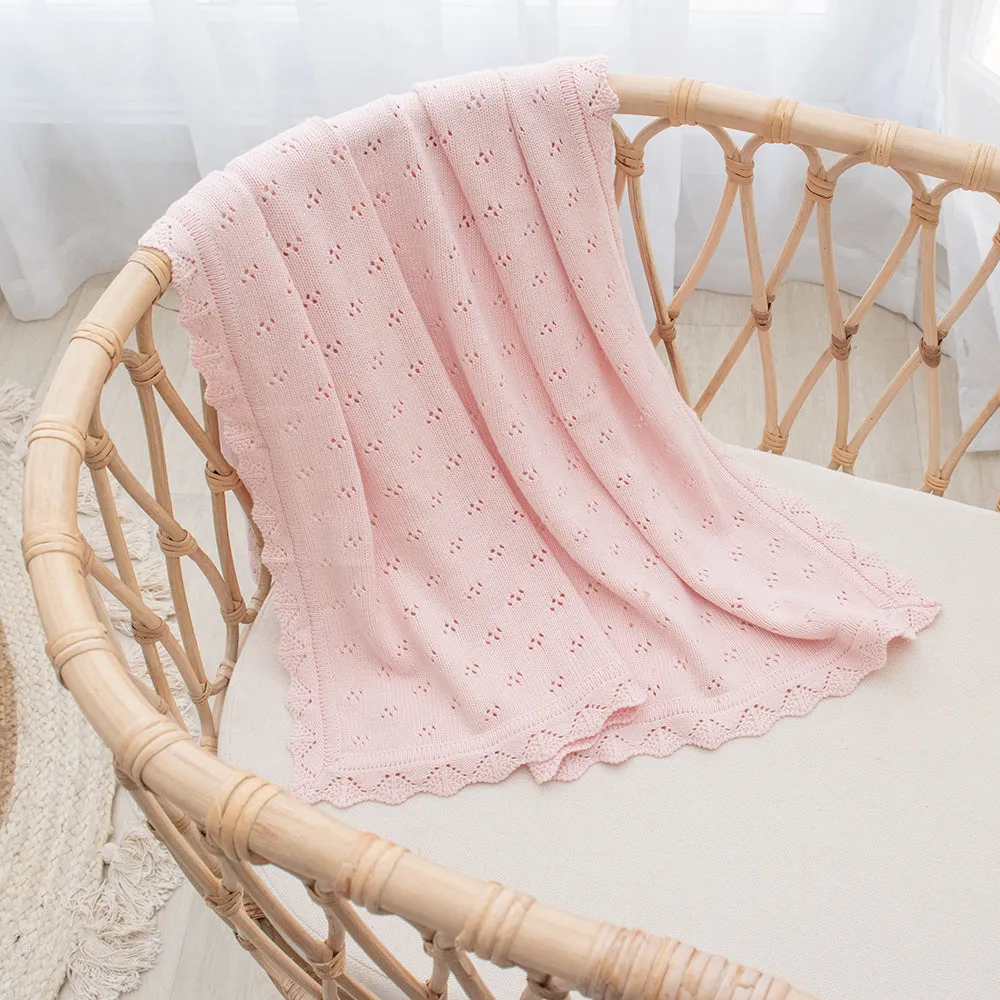 Bamboo Cotton Heirloom Blanket - Blush