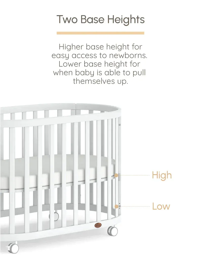 Boori Eden Oval Cot With Pocket Spring Mattress (ETA Mid NOV)