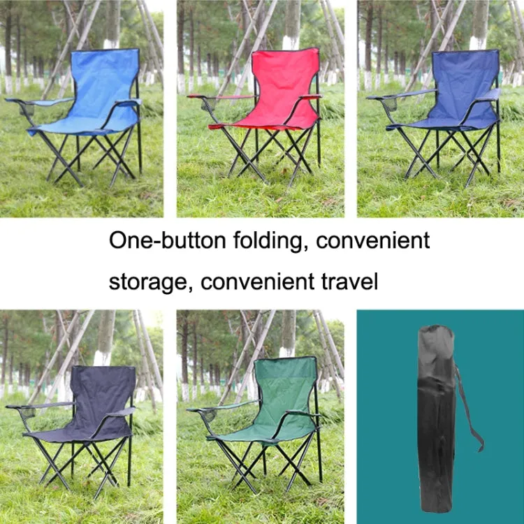 Casual Picnic Sketching Handrest Backrest Fishing Portable Beach Chair(Sapphire Blue)