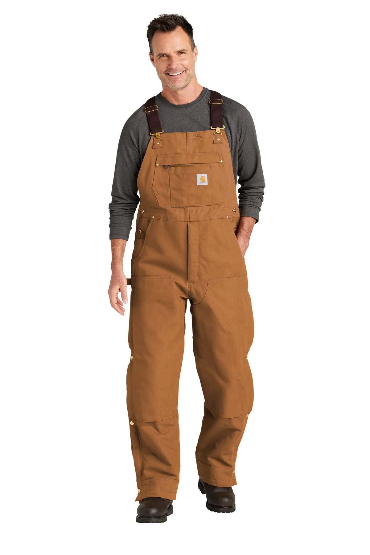 Custom Embroidered - Carhartt® Tall Firm Duck Insulated Bib Overalls CTT104393