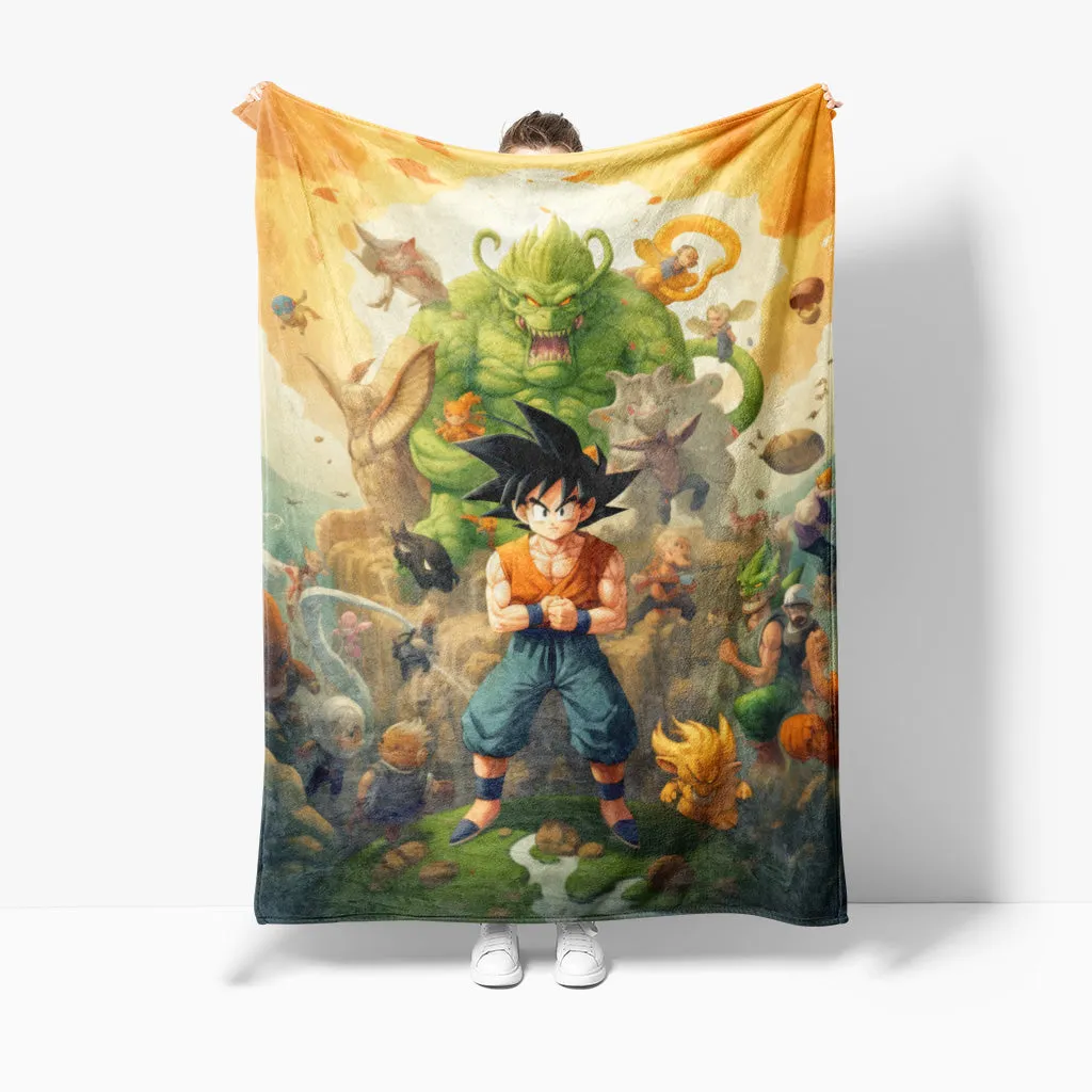 Dragon Ball Z Characters Warm Sherpa Throw