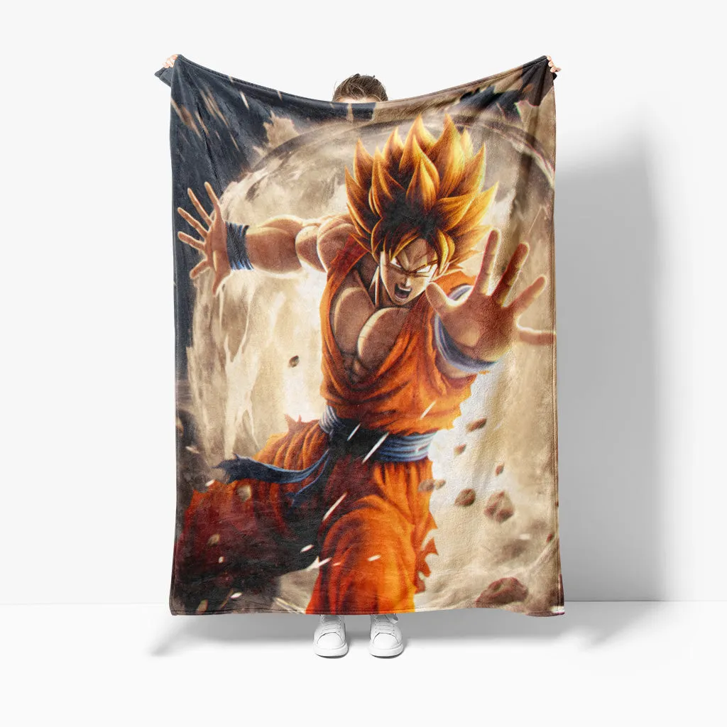 Dragon Ball Z Characters Warm Sherpa Throw