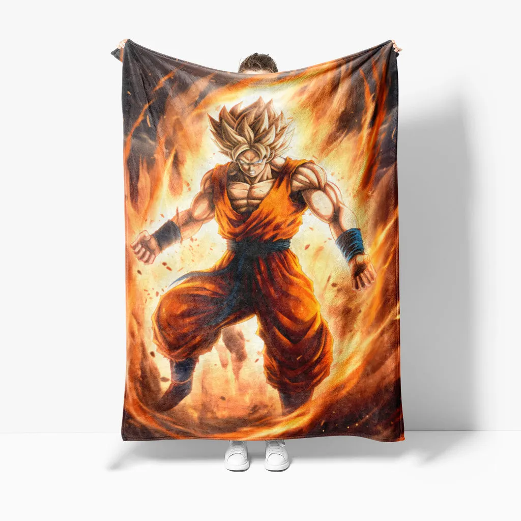 Dragon Ball Z Characters Warm Sherpa Throw