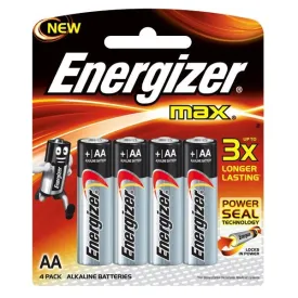 Energizer Max AA Alkaline Batteries, Pack of 4