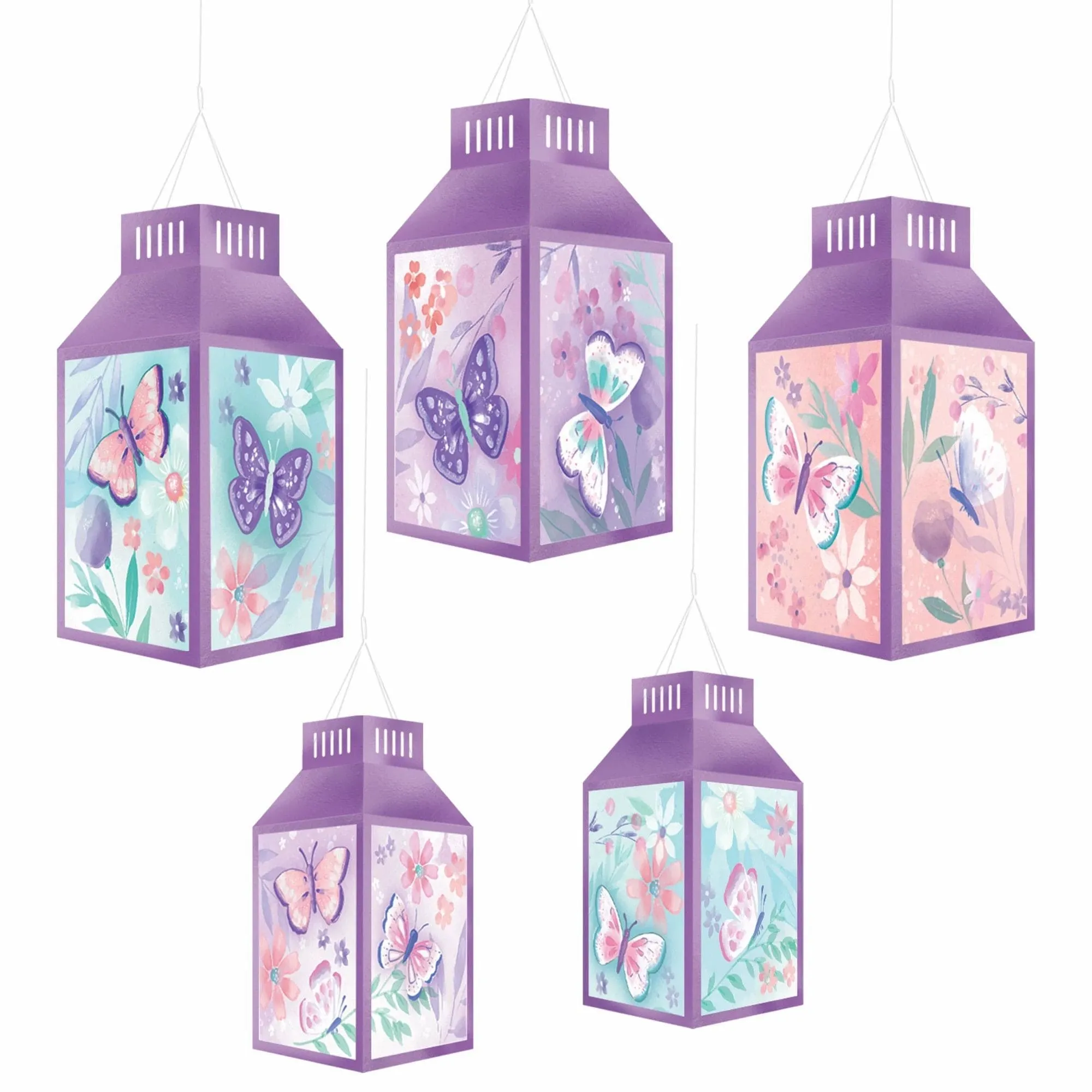 Flutter Butterfly Hot Stamped Paper Lanterns