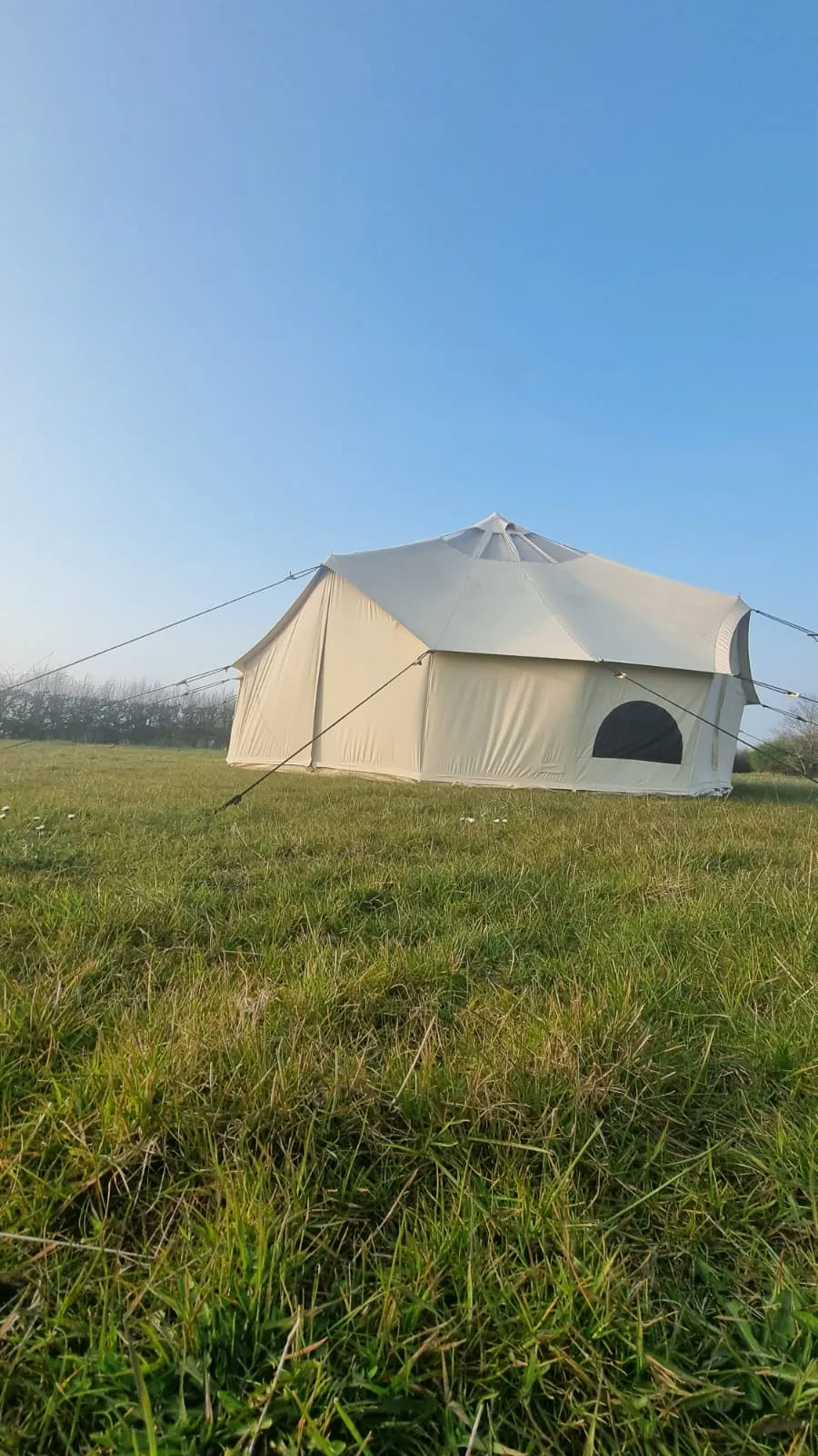 Grade C - BTV 6 Skylight - 6m (Half PVC Light Roof) XL (1.2m High Walls) Water Resistant Cotton Canvas Bell Tent with Stove Hole