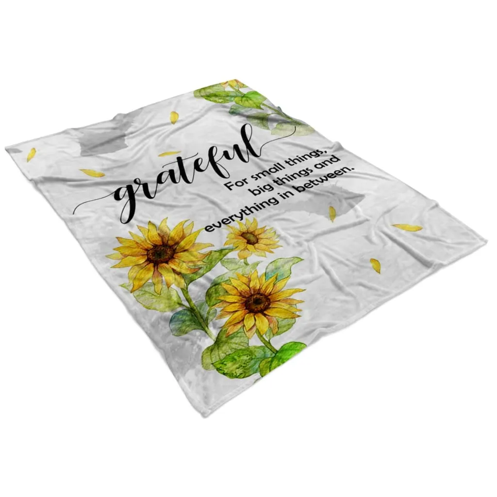 Grateful For Small Things Big Things And Everything In Between Fleece Blanket - Christian Blanket - Bible Verse Blanket