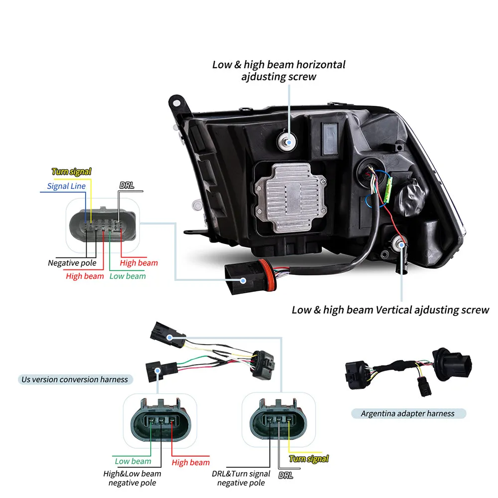 LED Headlight Assembly Reflection Bowl For 2009-2018 Dodge Ram 4th Gen 1500 2500 3500