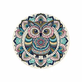 Mandella_Owl_Awd35137  Circular Micro Fleece Blanket 47"