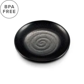 Melamine Black Grainy Salad Plate 6.3" dia