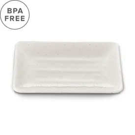 Melamine Kobiki White Grainy Rectangular Plate 8" x 5.75"