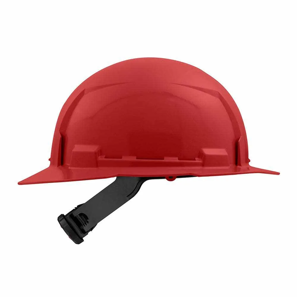 Milwaukee 48-73-1109 Red Full Brim Hard Hat with 4PT Ratcheting Suspension – Type 1 Class E