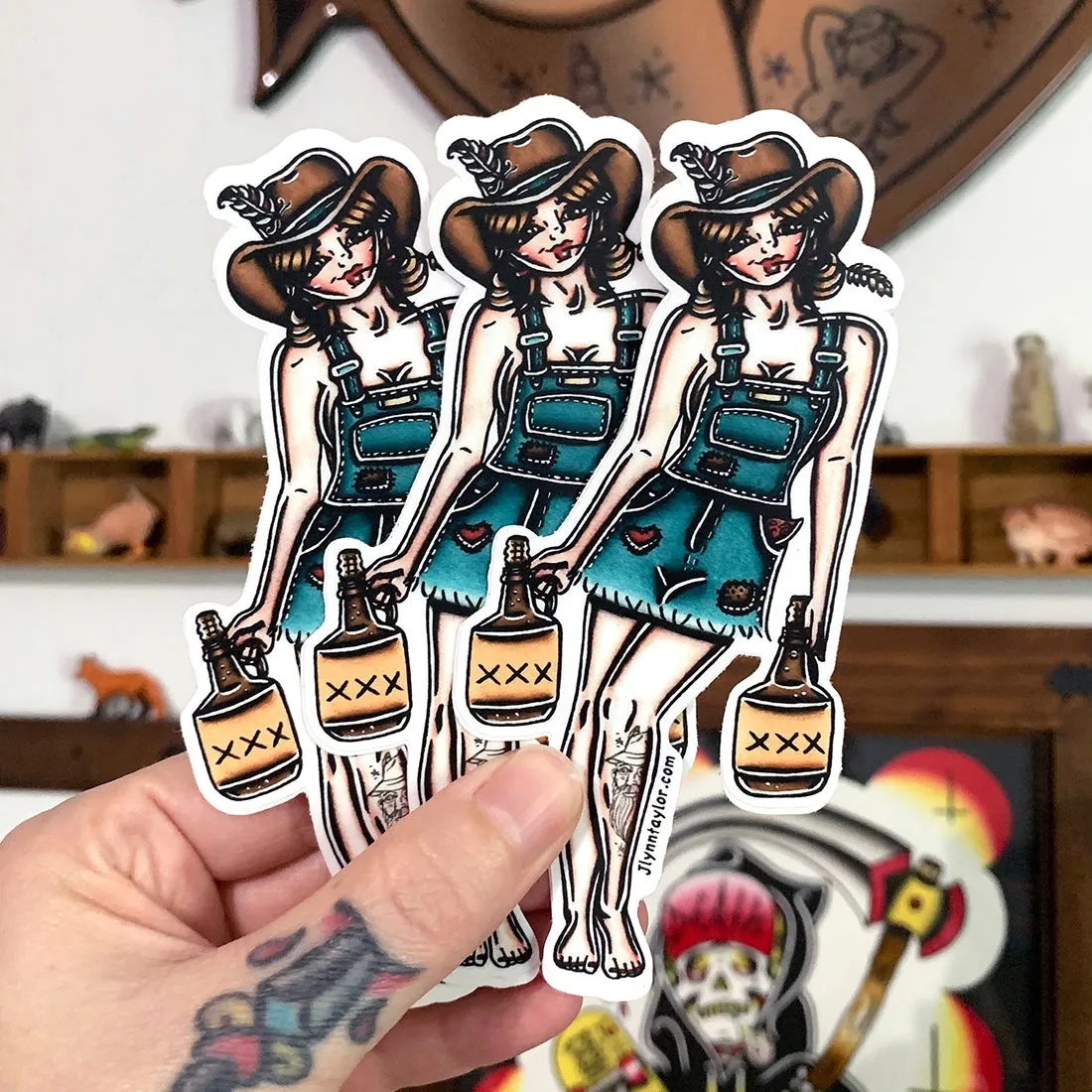 Moonshiner Pinup Sticker