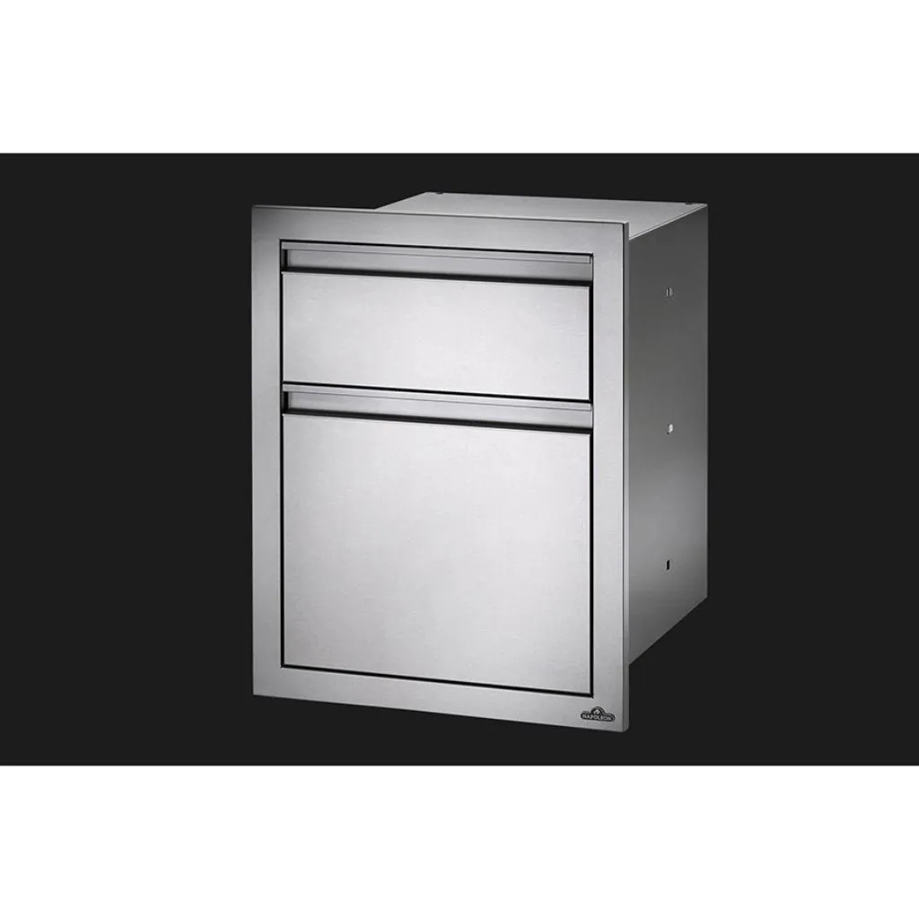 Napoleon - 18" X 24" Stainless Steel Large and Standard Double Drawer