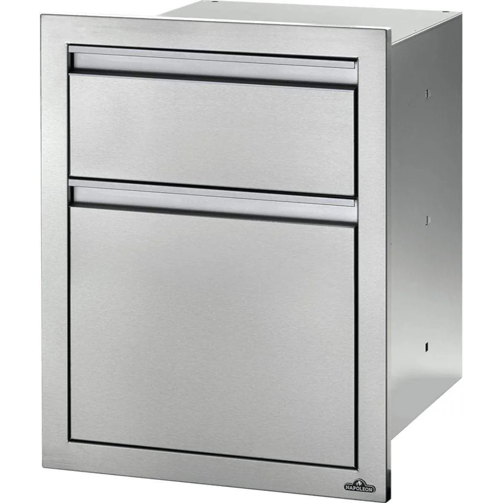 Napoleon - 18" X 24" Stainless Steel Large and Standard Double Drawer