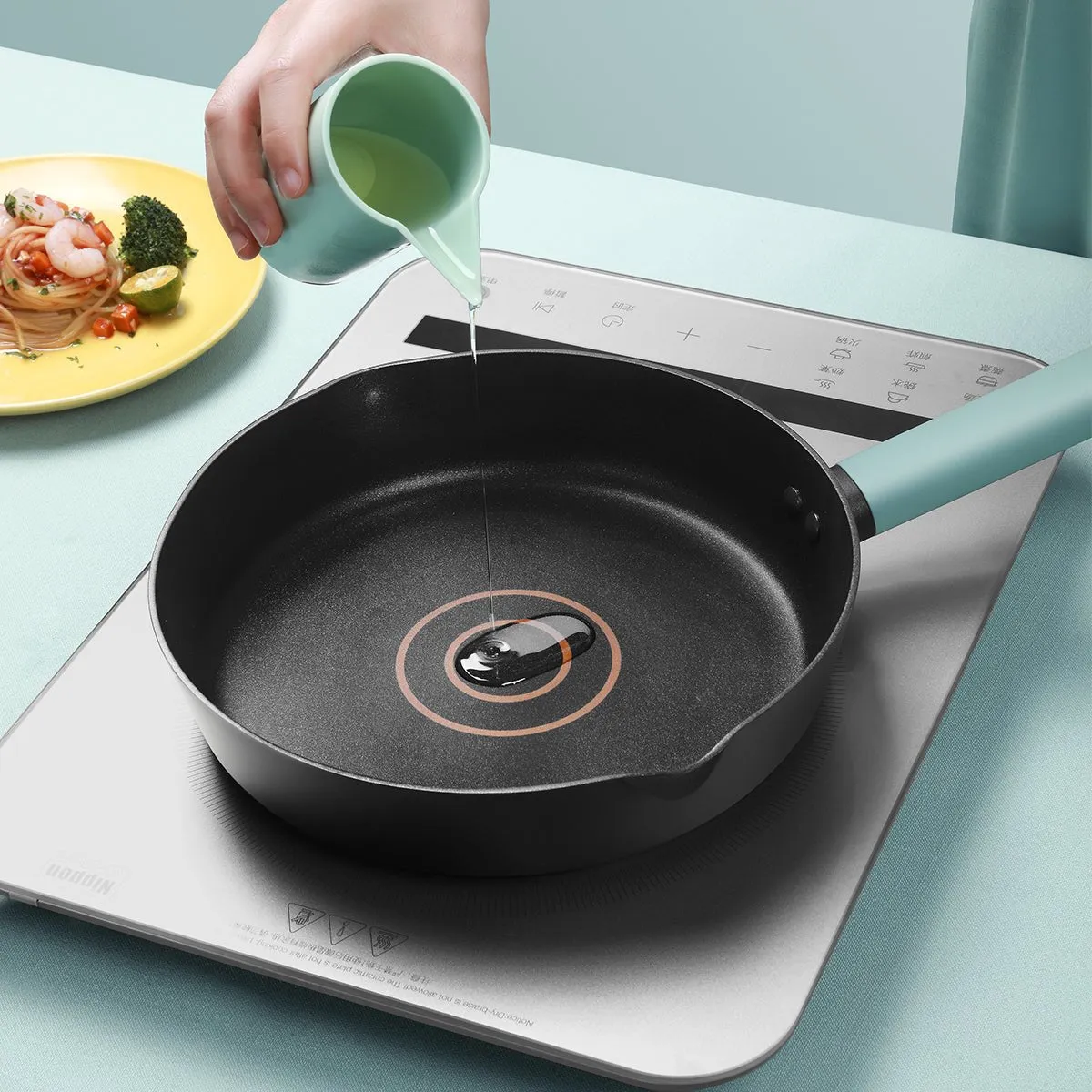 Nordic Starry Stone 24cm Black Non-stick Frying Pan - Elevate Your Culinary Experience