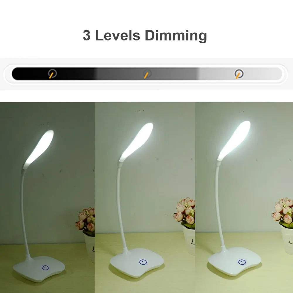 Office Bright Table Lamp Rechargeable Battery LED Stand Kids Desk Lamp Table Top Lanterns For Student Study Reading Book Lights