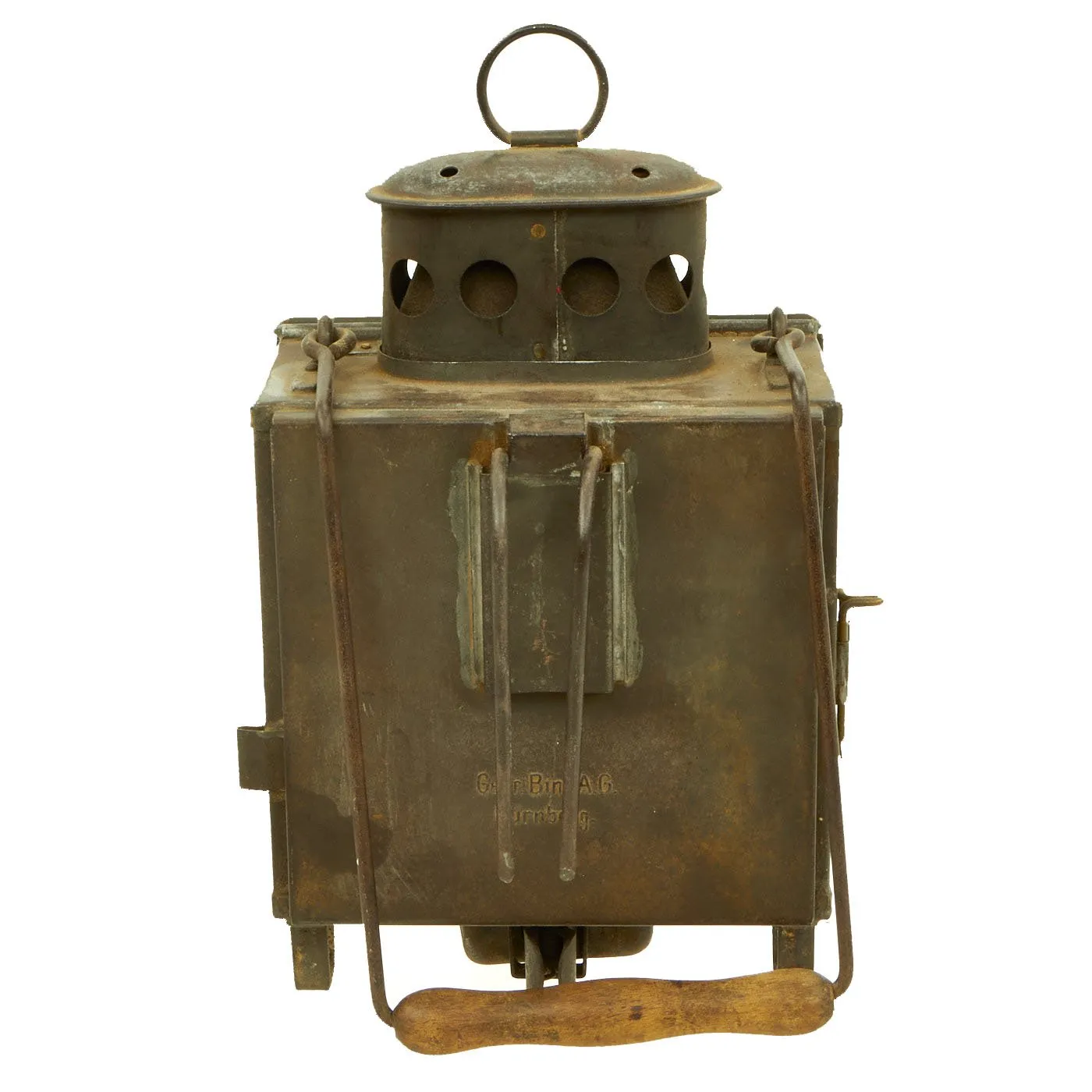 Original German WWI Blendlat 07/12 Trench Lantern by Gebr. Bing A.G. of Nürnberg