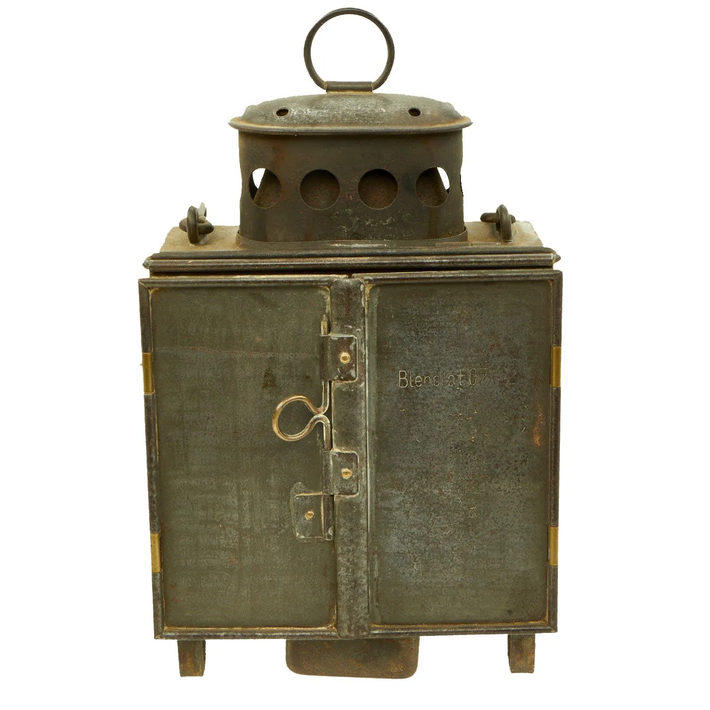 Original German WWI Blendlat 07/12 Trench Lantern by Gebr. Bing A.G. of Nürnberg