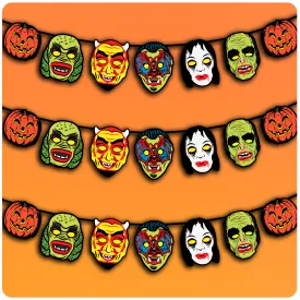 Retro Inspired Vacuform Plastic Mask Series 3 Halloween Character Banner