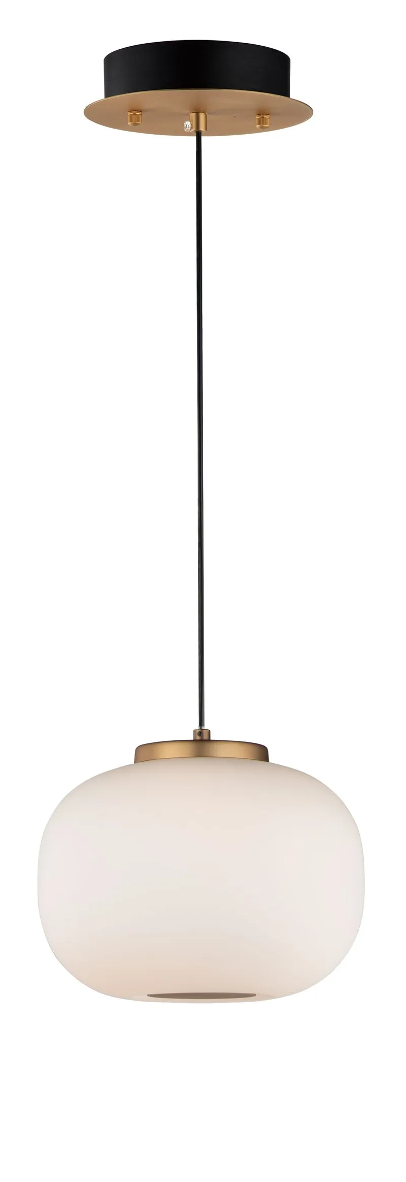 Soji 9" 2 Light Single Pendant in Black and Gold