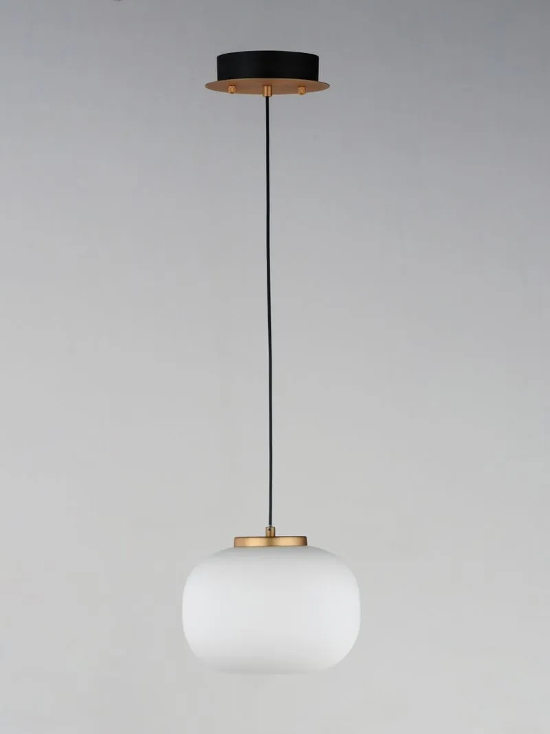 Soji 9" 2 Light Single Pendant in Black and Gold