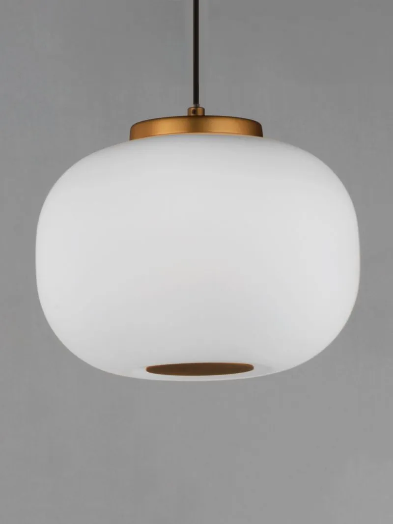 Soji 9" 2 Light Single Pendant in Black and Gold