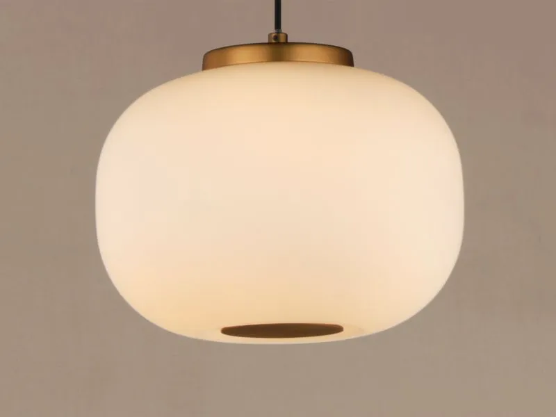 Soji 9" 2 Light Single Pendant in Black and Gold