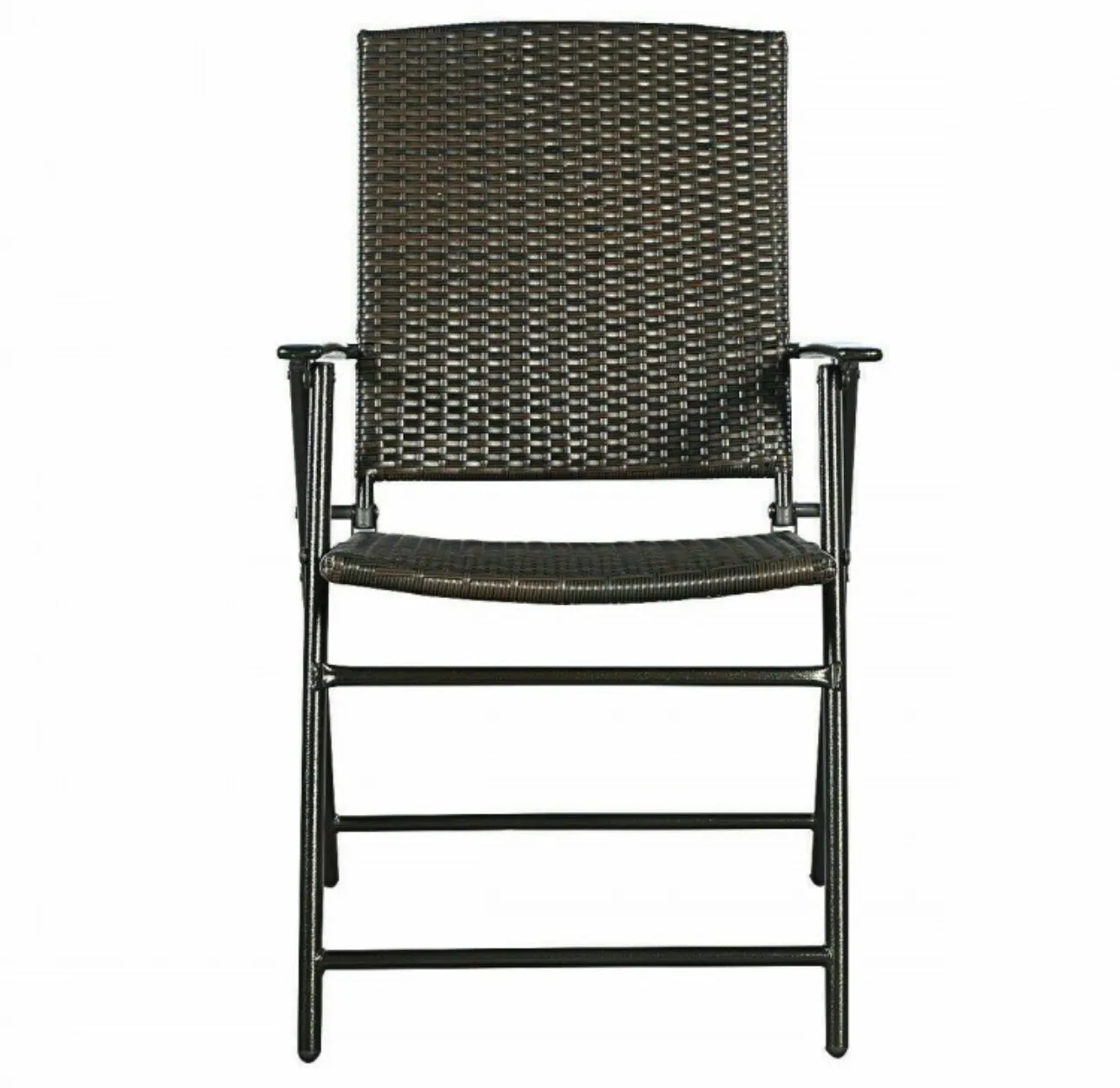 Super Duty Beautiful Set Of 4 Patio Folding Rattan Chairs | Waterproof | Patio Dining Chairs