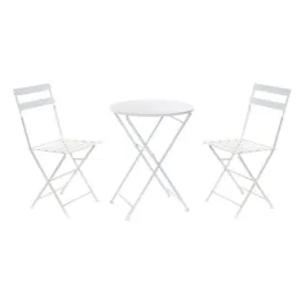 Table set with 2 chairs DKD Home Decor White 80 cm 60 x 60 x 70 cm (3 pcs)