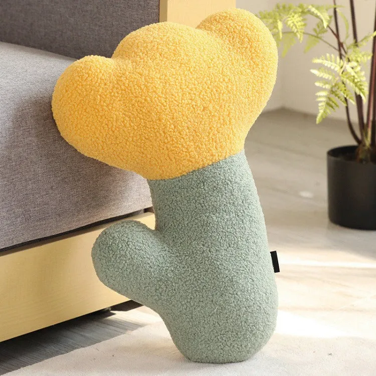 Teddy Plush Flower Pillow | Yellow