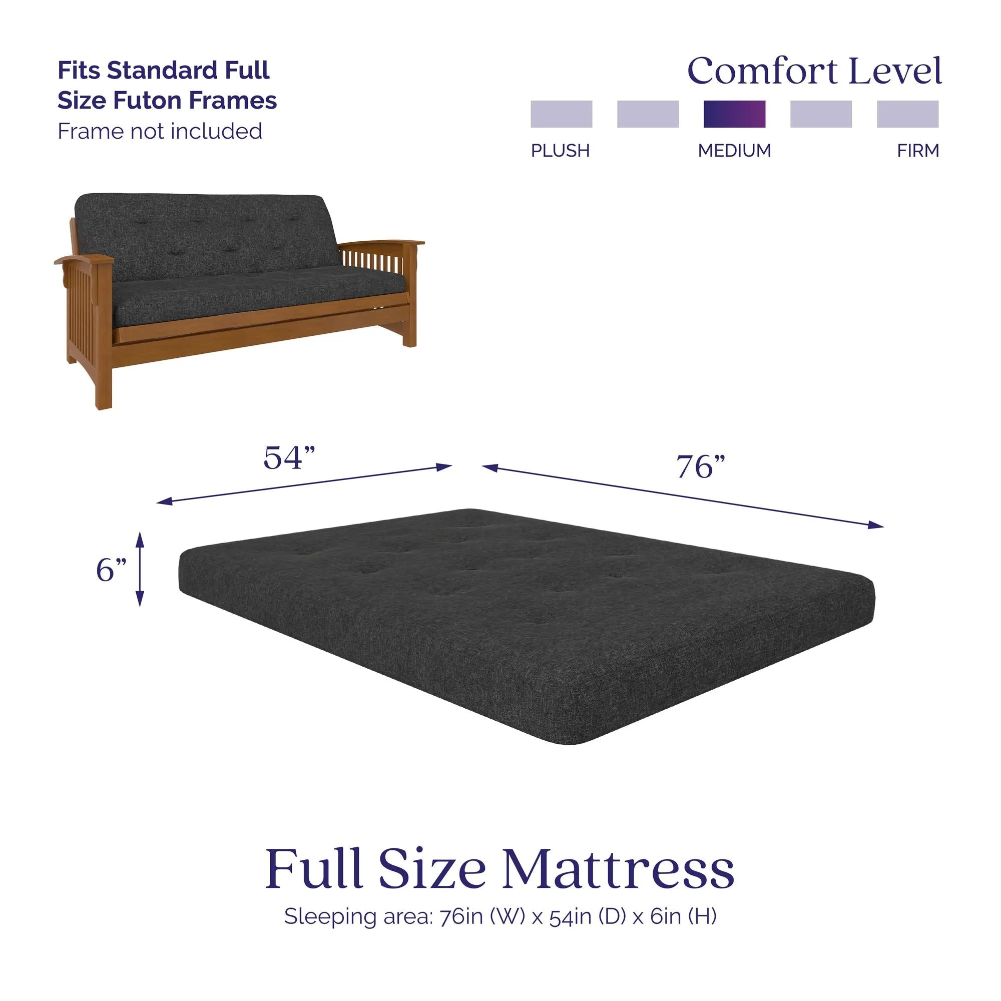 Trule 6" Full Size Spring Coil Futon Mattress