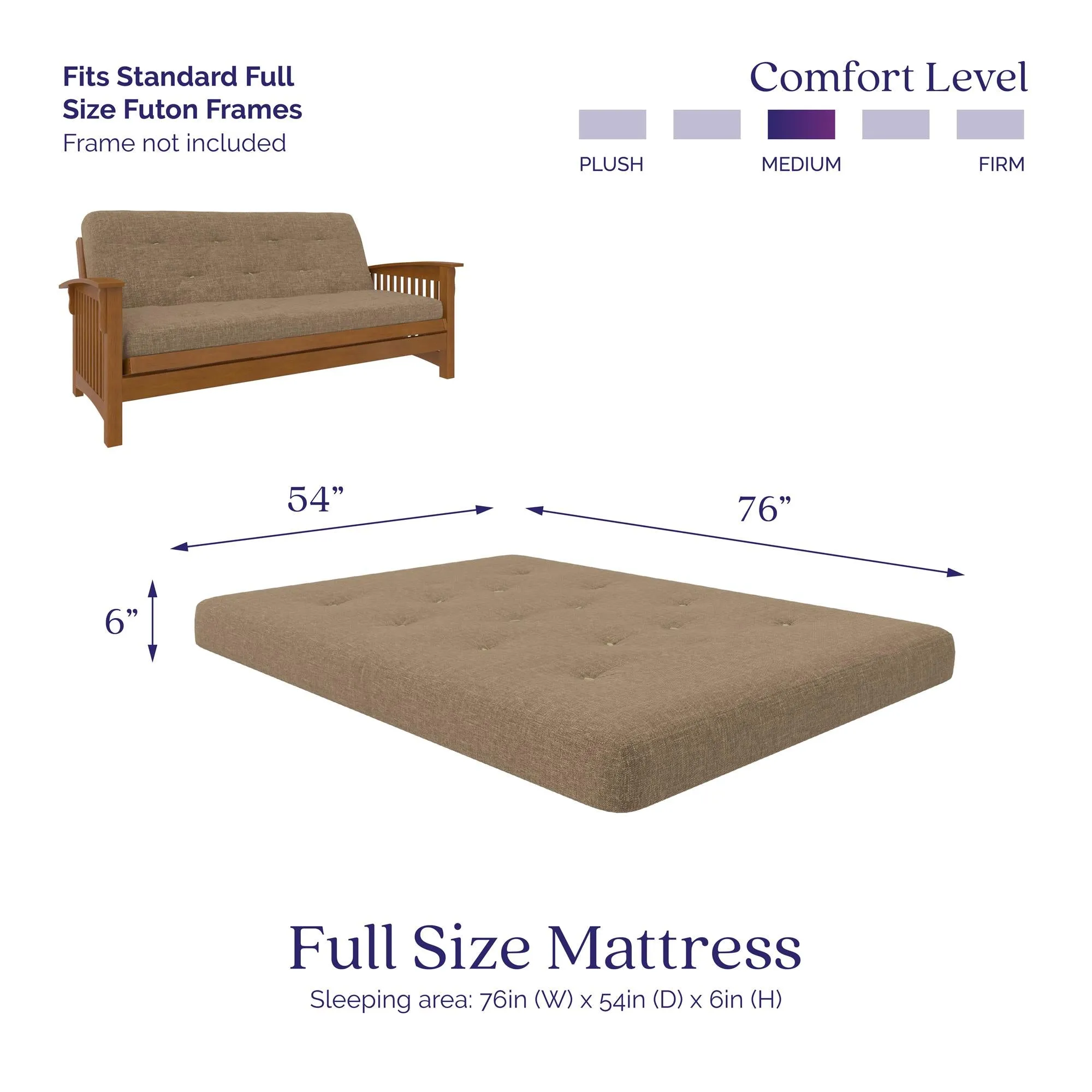 Trule 6" Full Size Spring Coil Futon Mattress