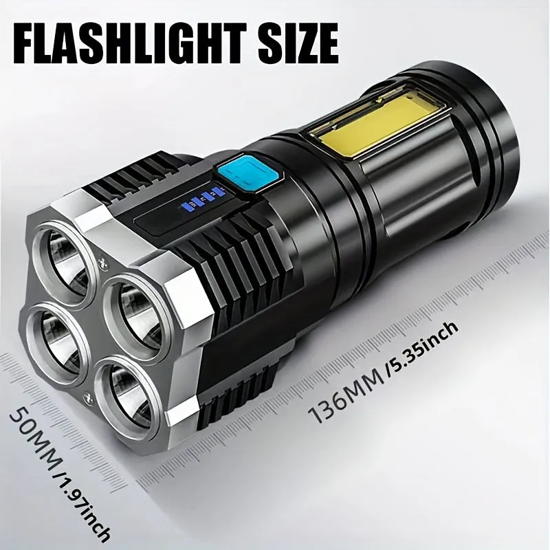 UltraBright Rechargeable Outdoor Searchlight with COB Side Light