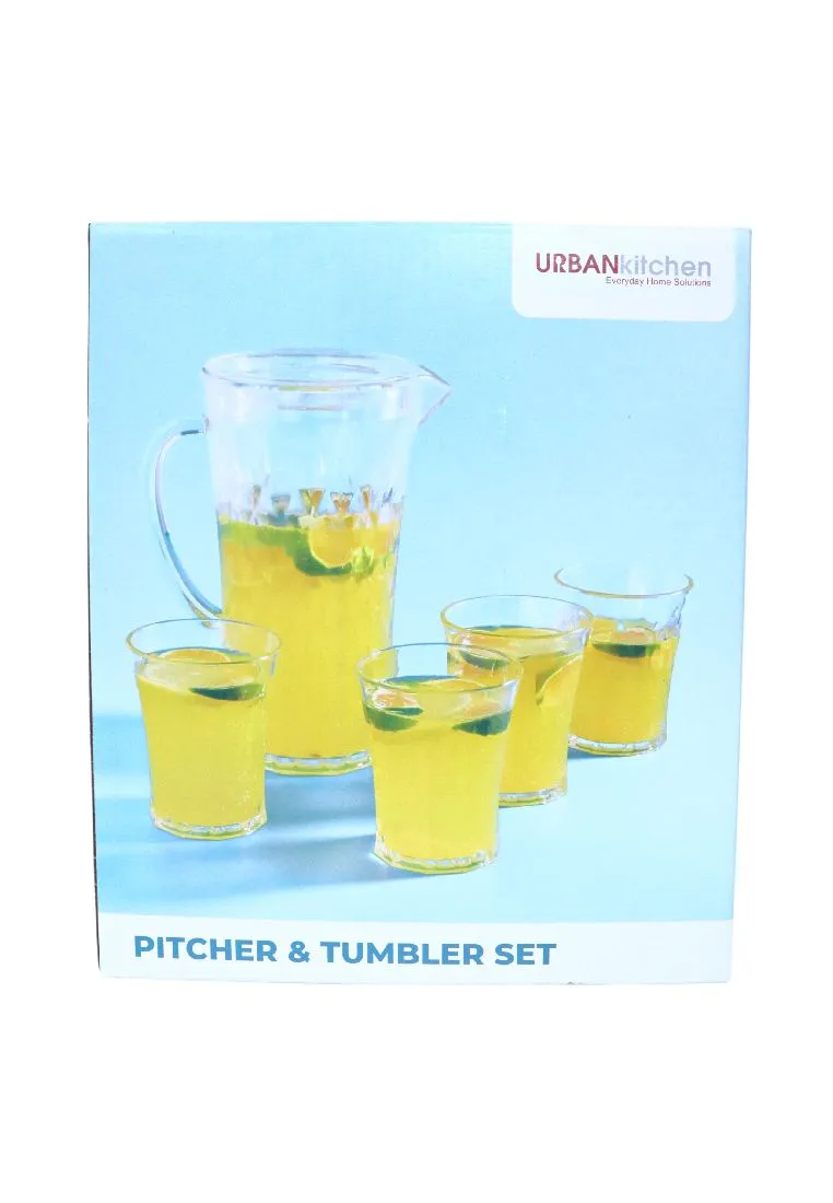 Urban Kitchen Pitcher 1L with 4 Glasses