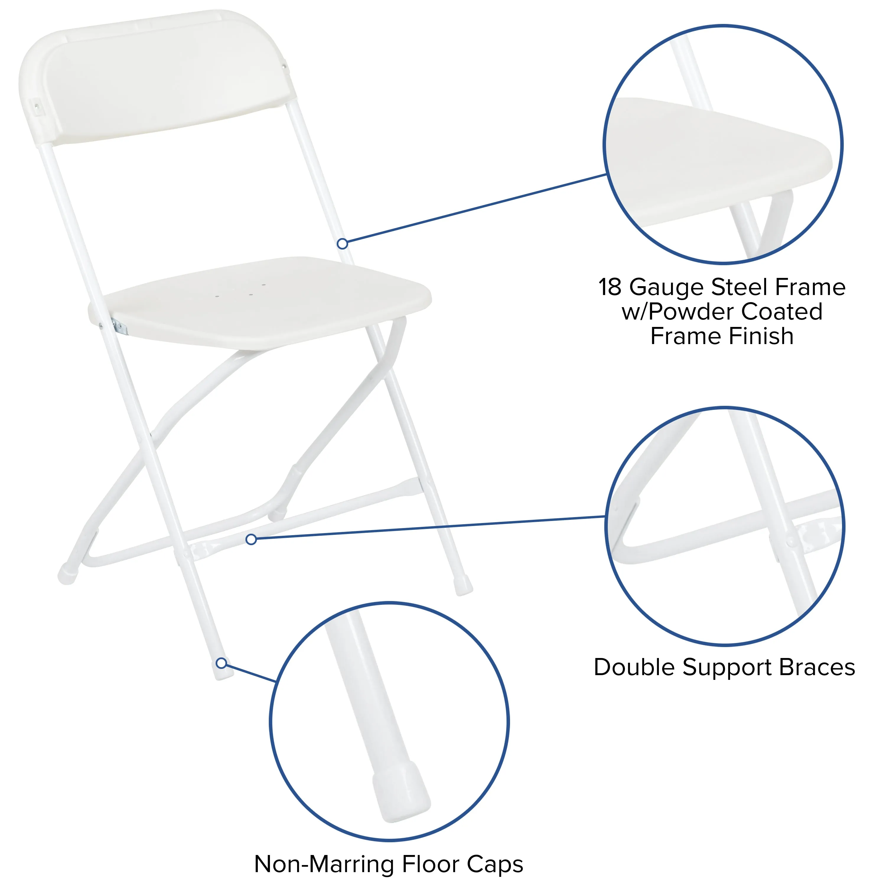 White Plastic Folding Chair 2-LE-L-3-WHITE-GG