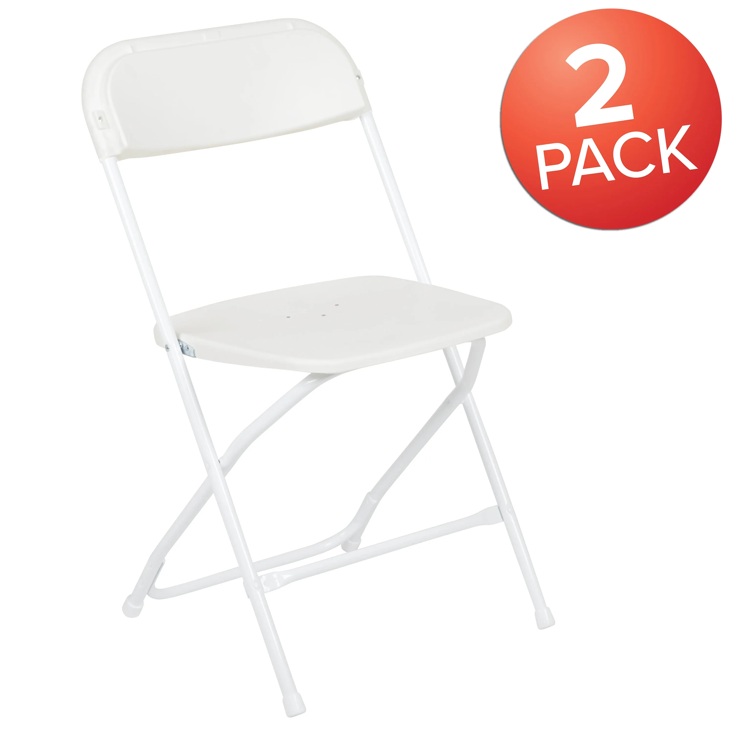 White Plastic Folding Chair 2-LE-L-3-WHITE-GG