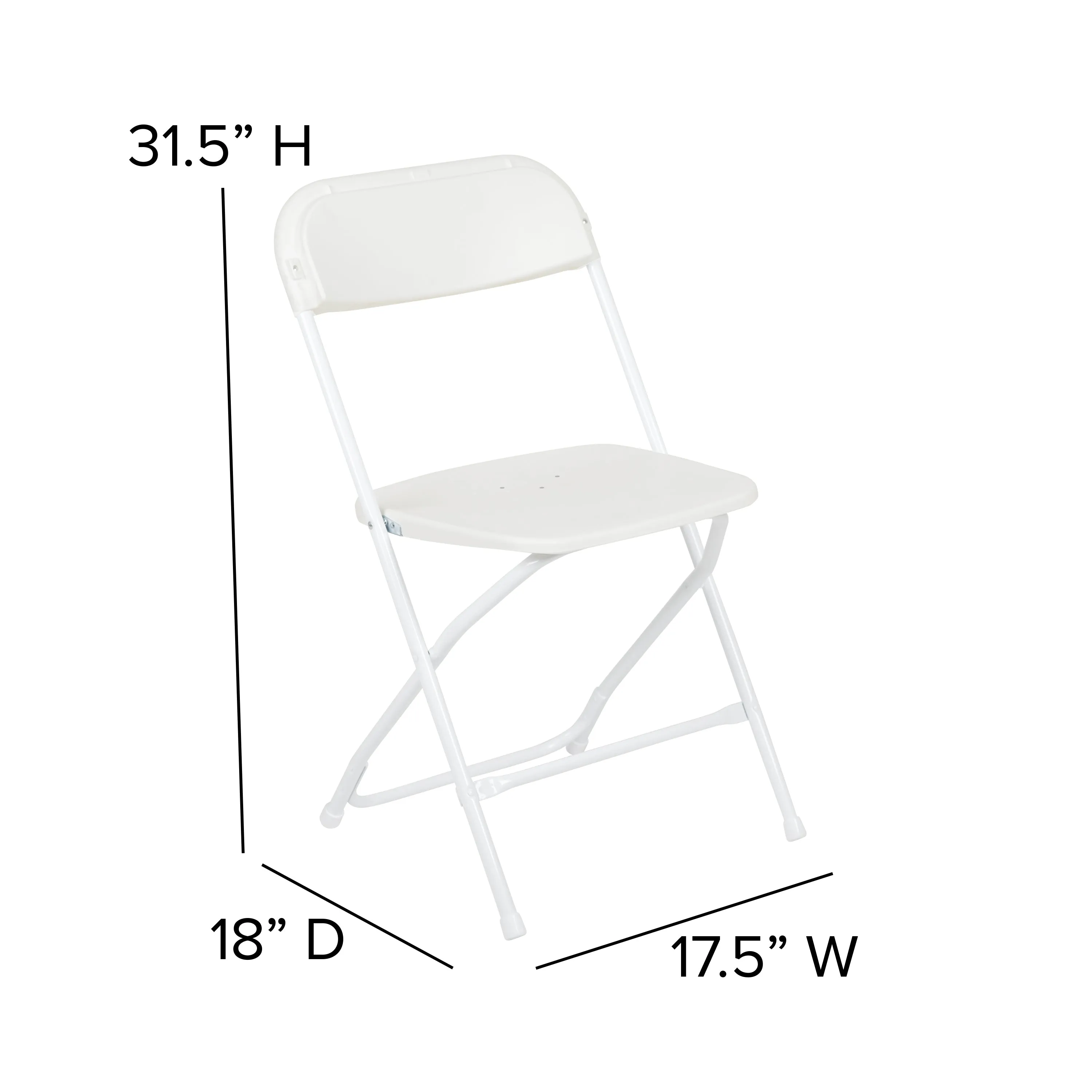 White Plastic Folding Chair 2-LE-L-3-WHITE-GG